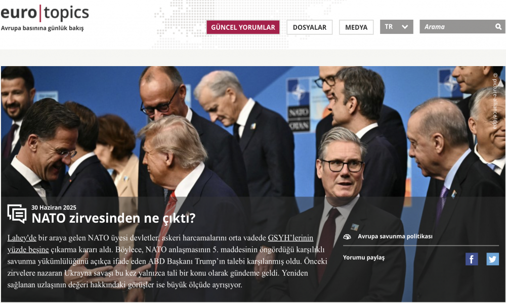 EuroTopics: NATO Zirvesi: Trump’ın Baskısı Altında Avrupa Savunması