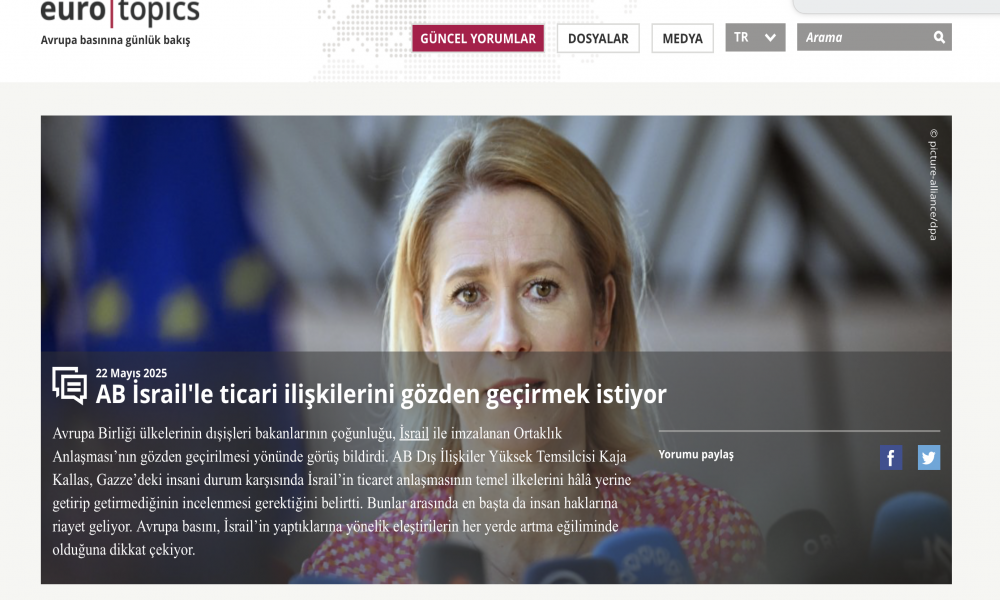 AB-İsrail Ticaret Anlaşması Gözden Geçiriliyor