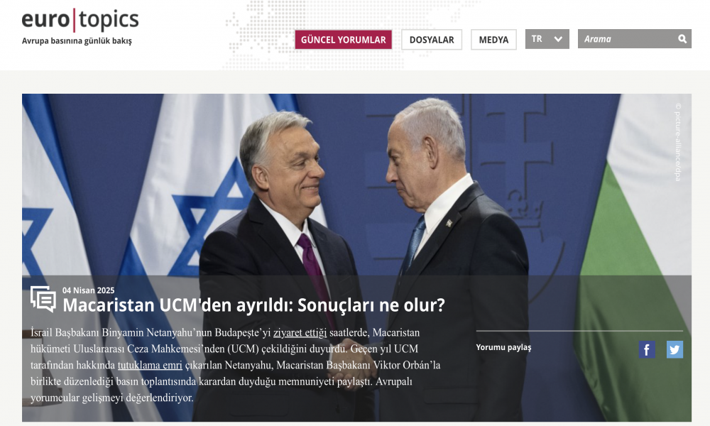 EuroTopics: Macaristan Uluslararası Ceza Mahkemesi’nden Ayrıldı: Avrupa’da Yeni Bir Kriz mi?
